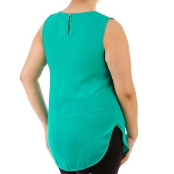 Sami & Jo NWT Plus Size 2X Golden Yellow Sleeveless Blouse W/ Pearl neck Detail - Picture 7 of 7